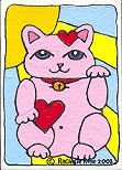 Click to enlarge this happy Maneki Neko, painted for twin baby girls Ellington and Daley!