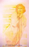 A watercolor of Gary Oldman as Sid Vicious, singing "My Way" (from the movie Sid and Nancy).&nbsp; It went through a phase of somehow thinking everything looked good in yellow.