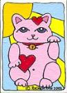 Click to enlarge this happy Maneki Neko, painted for twin baby girls Ellington and Daley!