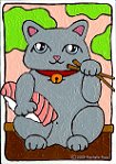 In my sushivision world, the sky is made of gari and wasabi.&nbsp; This maneki neko invites good sushi juju.